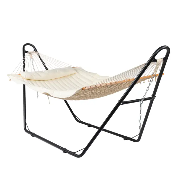 Hamac avec support, hamac à double barre avec lit de hamac, ensemble de hamac réglable robuste pour l’extérieur, patio,