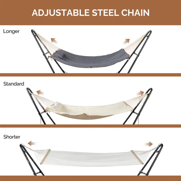 Hamac avec support, hamac à double barre avec lit de hamac, ensemble de hamac réglable robuste pour l’extérieur, patio,