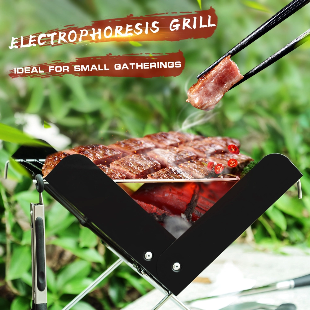CampGlut BBQ Grill Klapp Edelstahl Tragbare Kleine Grill Grill Werkzeug BBQ Outdoor Camping Holzkohle Ofen BB