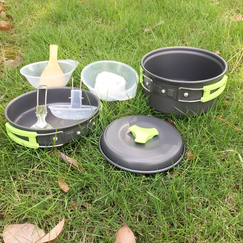 CampGlut Outdoor Kochgeschirr Camping Kochgeschirr Set fĂĽr 1 2 Personen