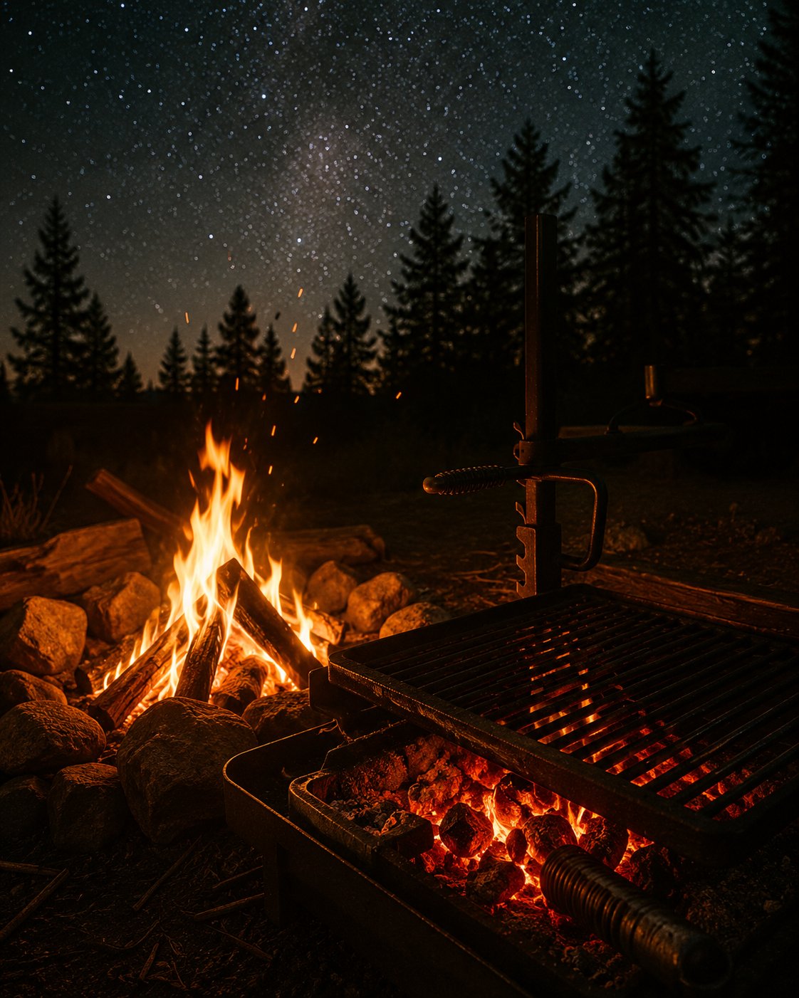 Lagerfeuer und Grillen unter freiem Himmel