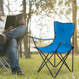 CampGlut 32 X19x31in Blue Camping Chair – Robuste Outdoor-Ausrüstung für Camping, Grillen und Natur