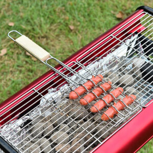 Outdoor Grilling Accessories Barbecue Tools Wooden Handle Sausage Clip Barbecue Clip Vegetable Clip