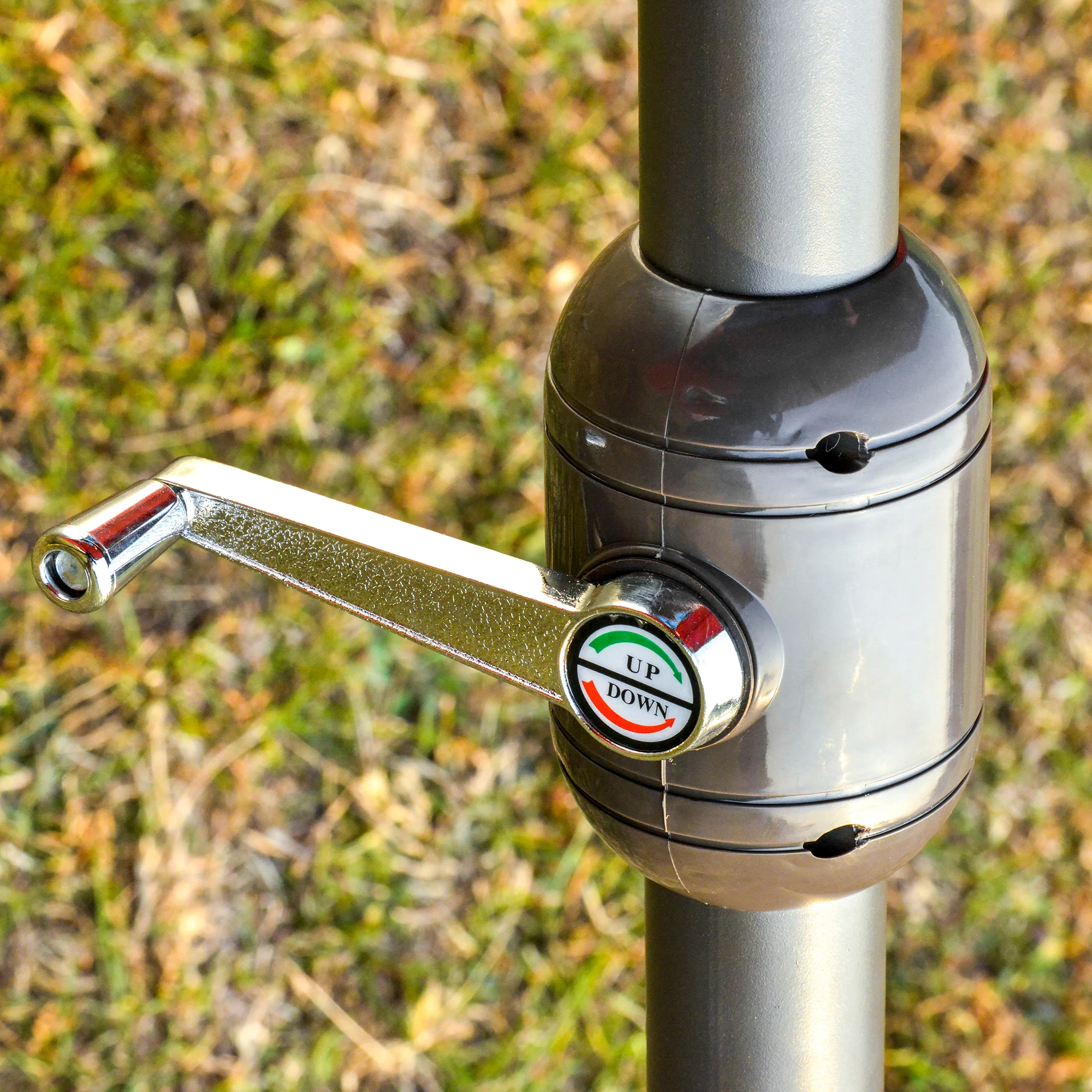 CampGlut dunkelblauer Sonnenschirm mit Doppelseiten für Outdoor.