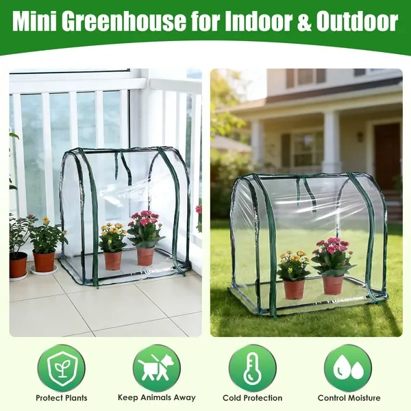 Tischgewächshaus Mini 73,5 x 54,5 x 70,5 cm, tragbar für Frühling, Indoor/Out... – Bild 2