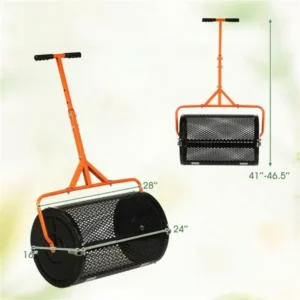 24" Rasen-Topdressing-Streuer mit 0,75"×0,5" Gitter, Kompoststreuer für Boden...