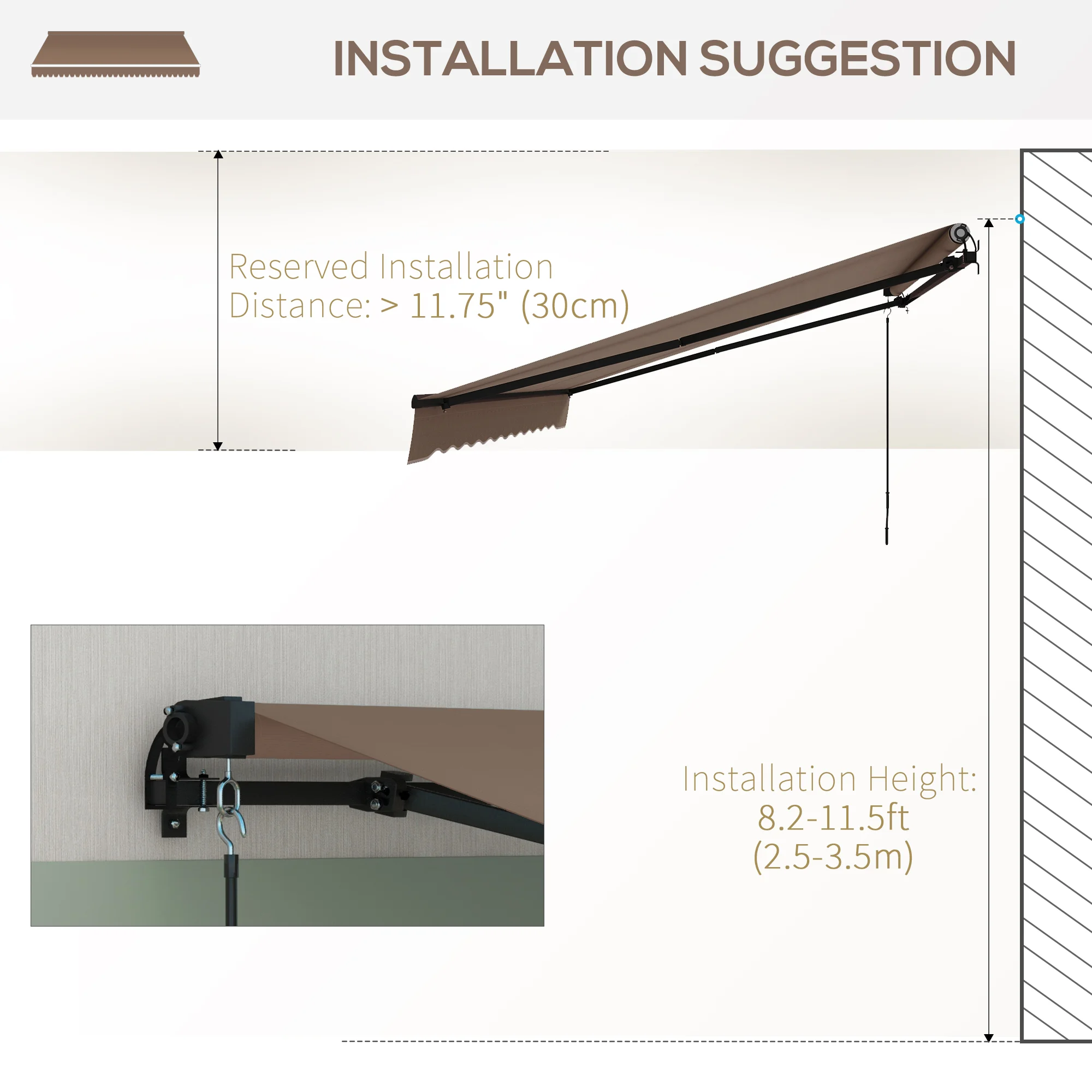 CampGlut ausziehbare Markise 13x10, UV-beständiger Sonnenschutz für Terrasse.