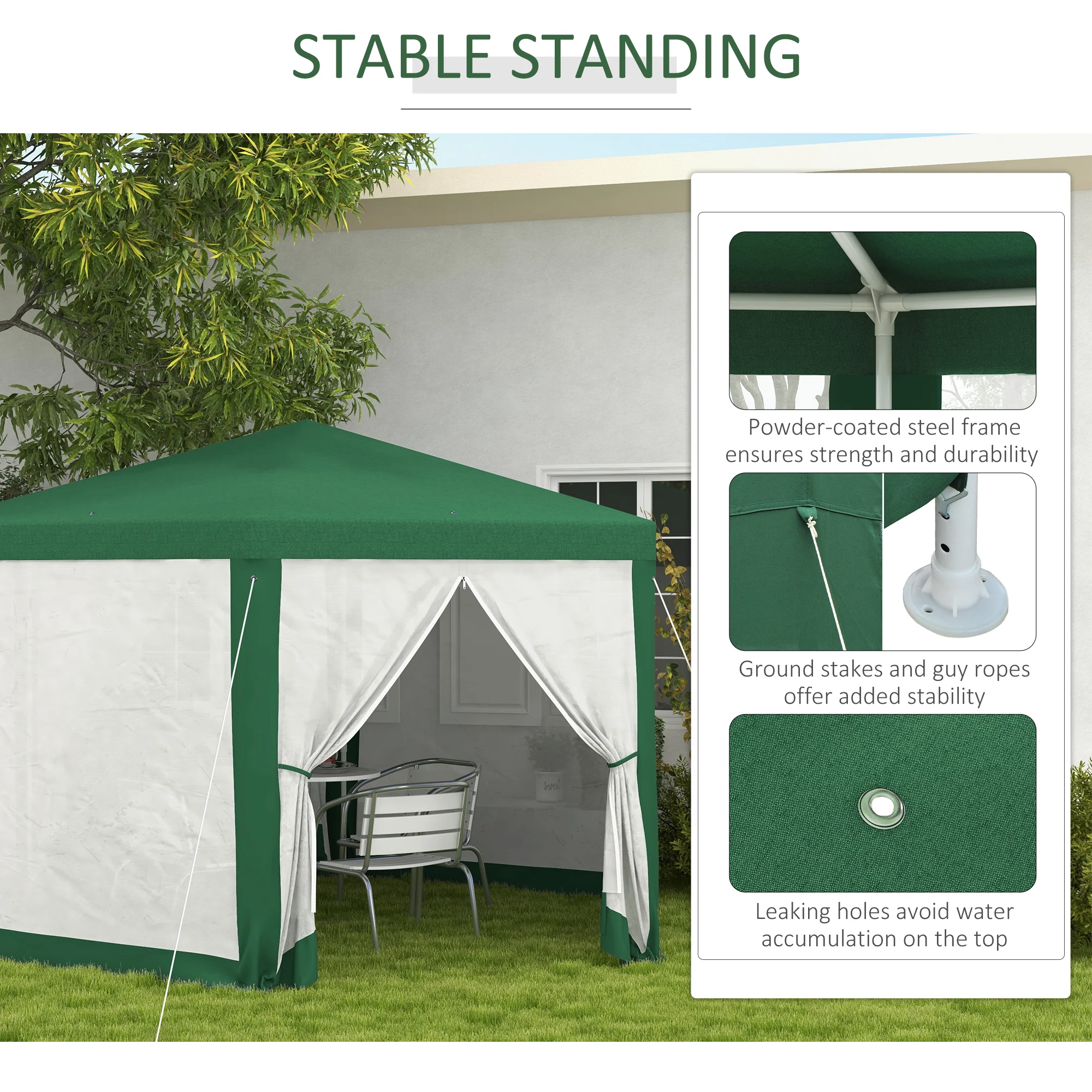 13 x 11 Outdoor Partyzelt, sechseckiges Sonnenschutzdach mit Schutzseitenwänd... – Bild 2