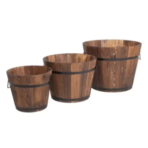 Outdoor verstärktes und korrosionsbeständiges Holz-Pot-Set, 3-teilig