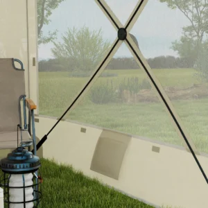 7 x 8 Pop-Up-Sonnenschutz-Zelt mit Vorhängen, Netzen und Tragetasche, UV-best...