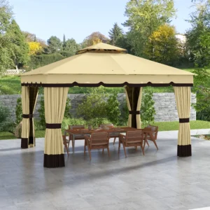 CampGlut Doppeldach-Gartenpavillon mit elegantem Design.