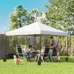 10 x 10 ft Pop-Up Pavilion with One-Hand Setup, Portable Sun Shade with Roll...