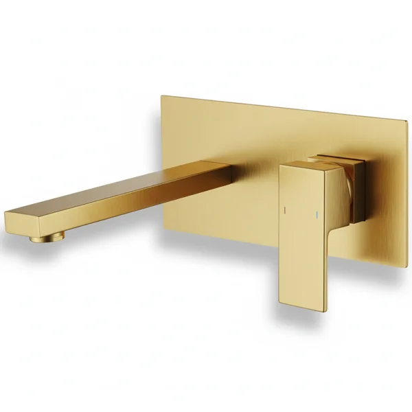 Wandarmatur für Waschbecken oder Badewanne, 1-Griff, 2-Loch, Messing-Rohbauve... – Bild 3
