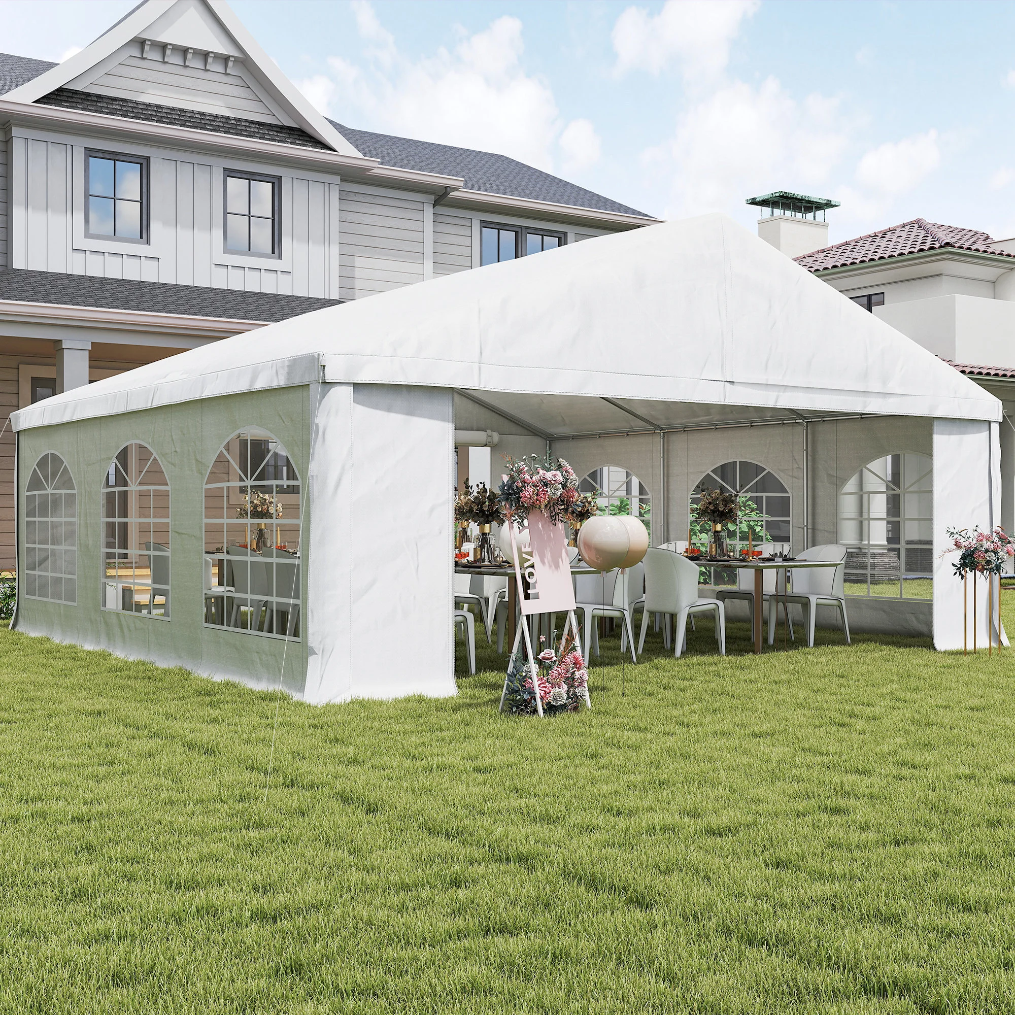 20 x 20 Schwerlast-Hochzeitszelt, Outdoor-Carport-Partyzelt, Terrassenpavillo... – Bild 6