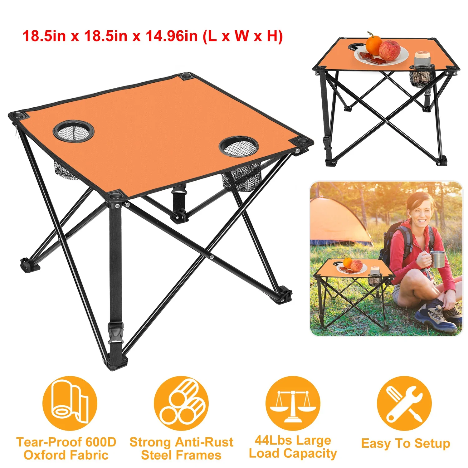 1-2 Stück faltbarer Campingtisch, tragbarer Picknicktisch, leichter Reisetisc... – Bild 2