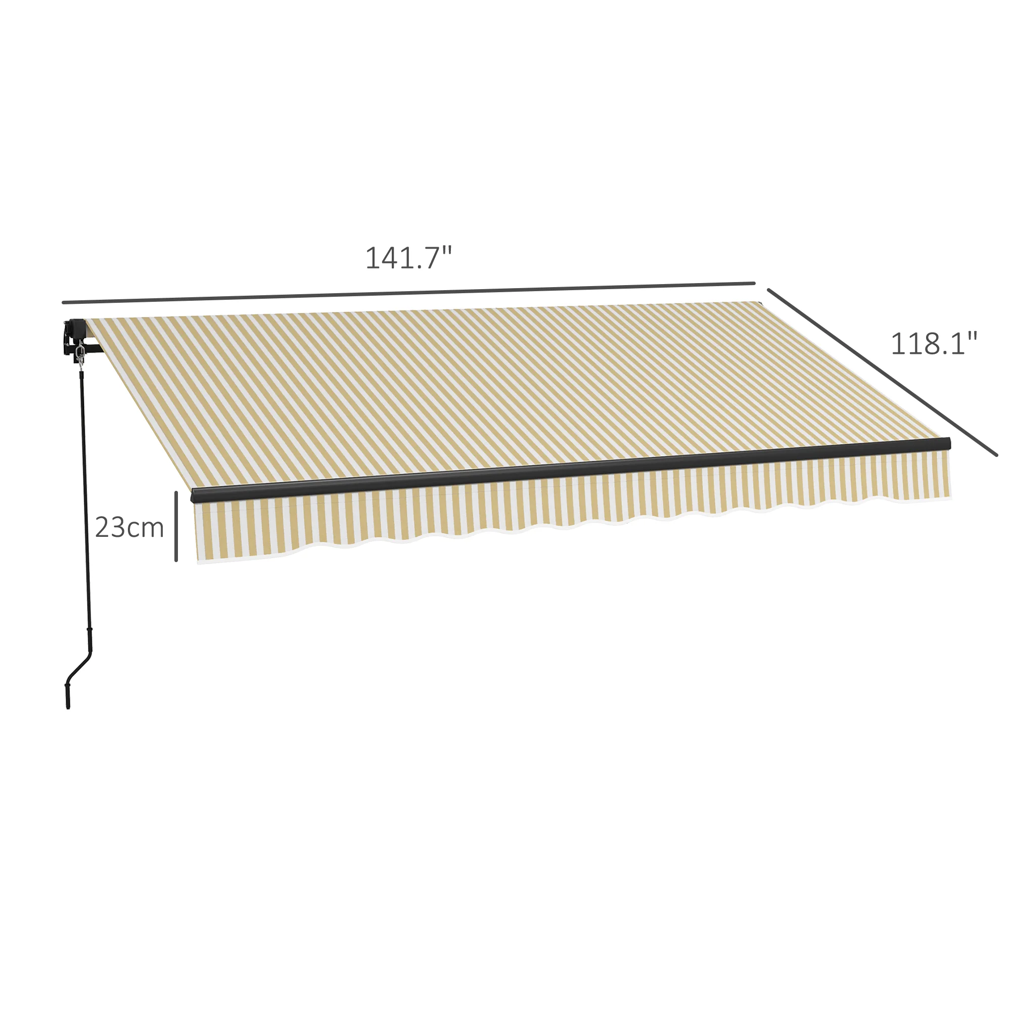 CampGlut robuste Markise mit 280g/m², für Terrassen.