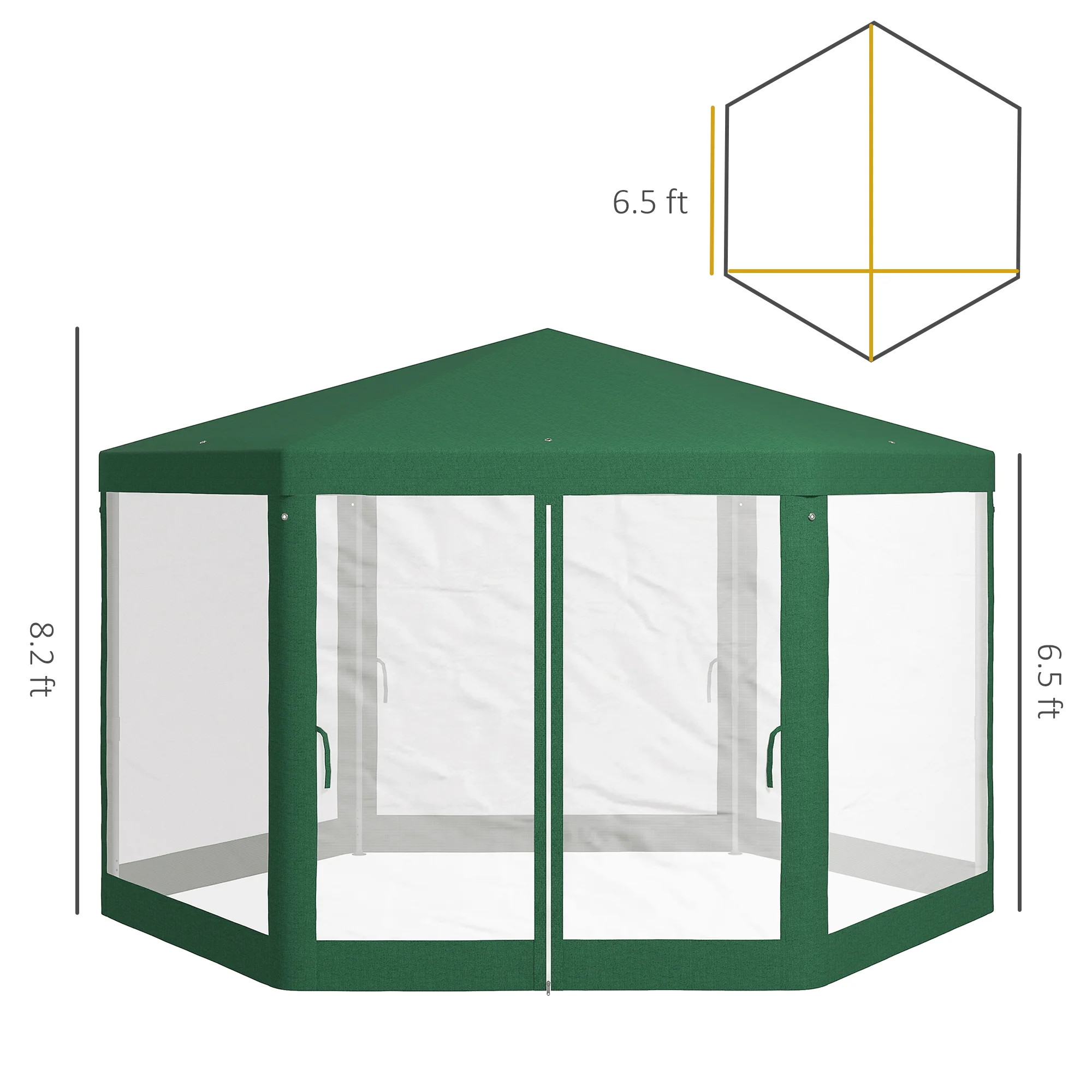 13 x 11 Outdoor Partyzelt, sechseckiges Sonnenschutzdach mit Schutzseitenwänd... – Bild 8