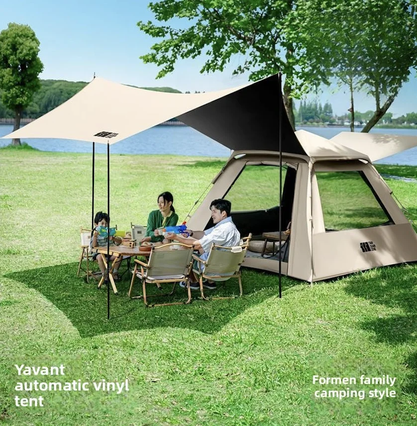 CampGlut Outdoor Camping Zelt im Freien aufgestellt.