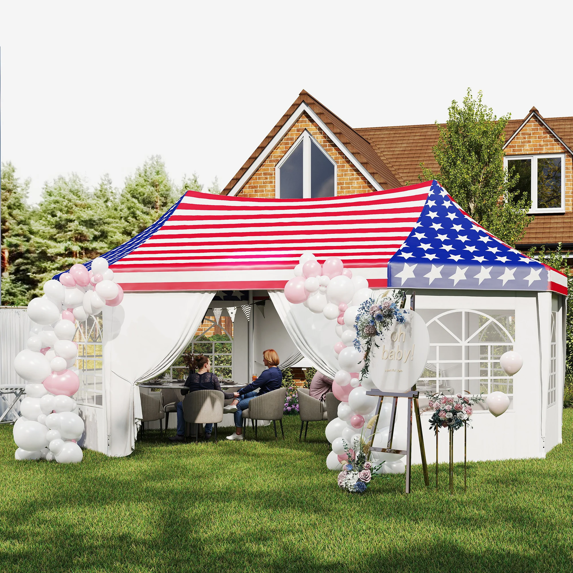 CampGlut Partyzelt 22.3x16.4ft im Outdoor-Einsatz.