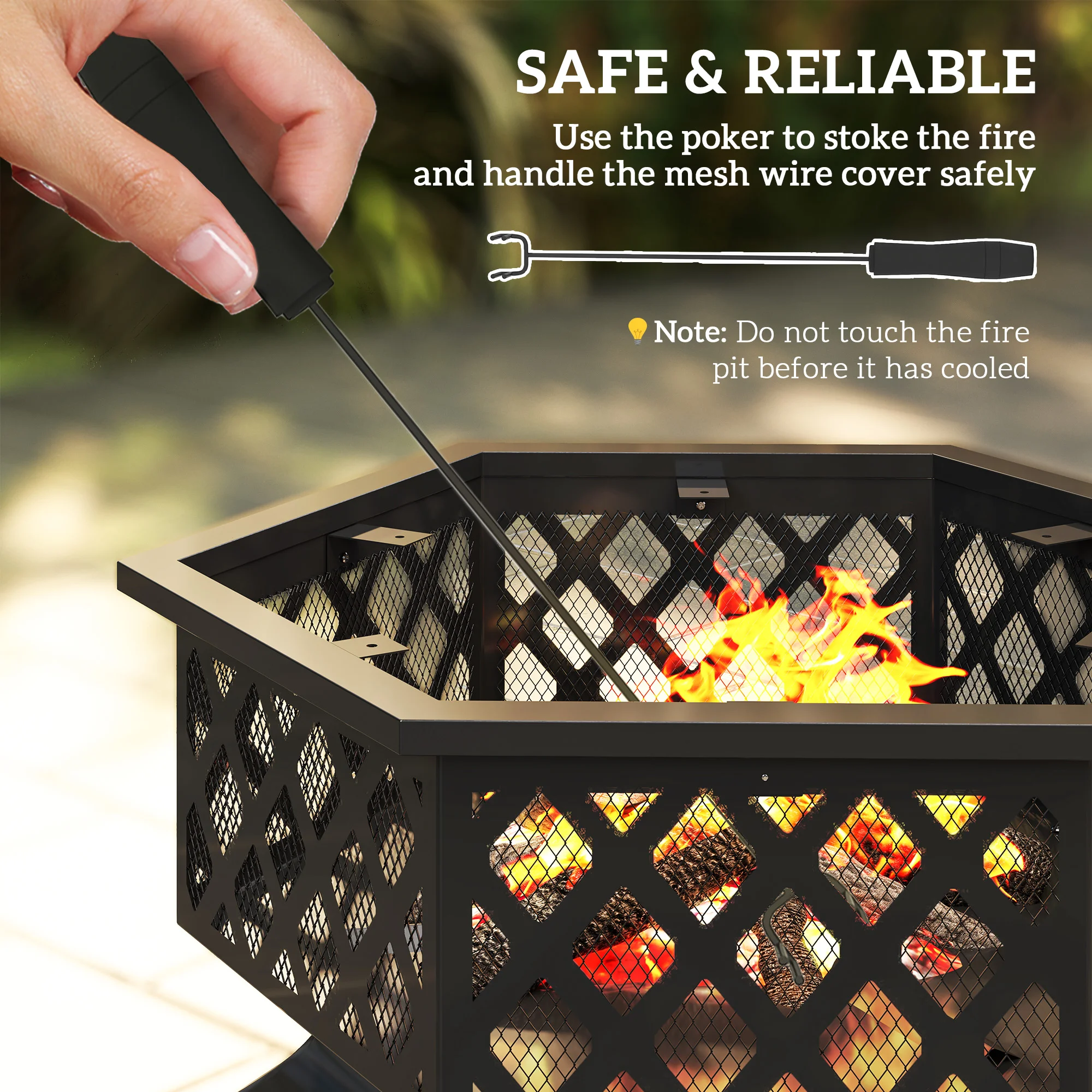 CampGlut 28 Zoll Holzfeuerstelle, Grill inklusive für Outdoor.