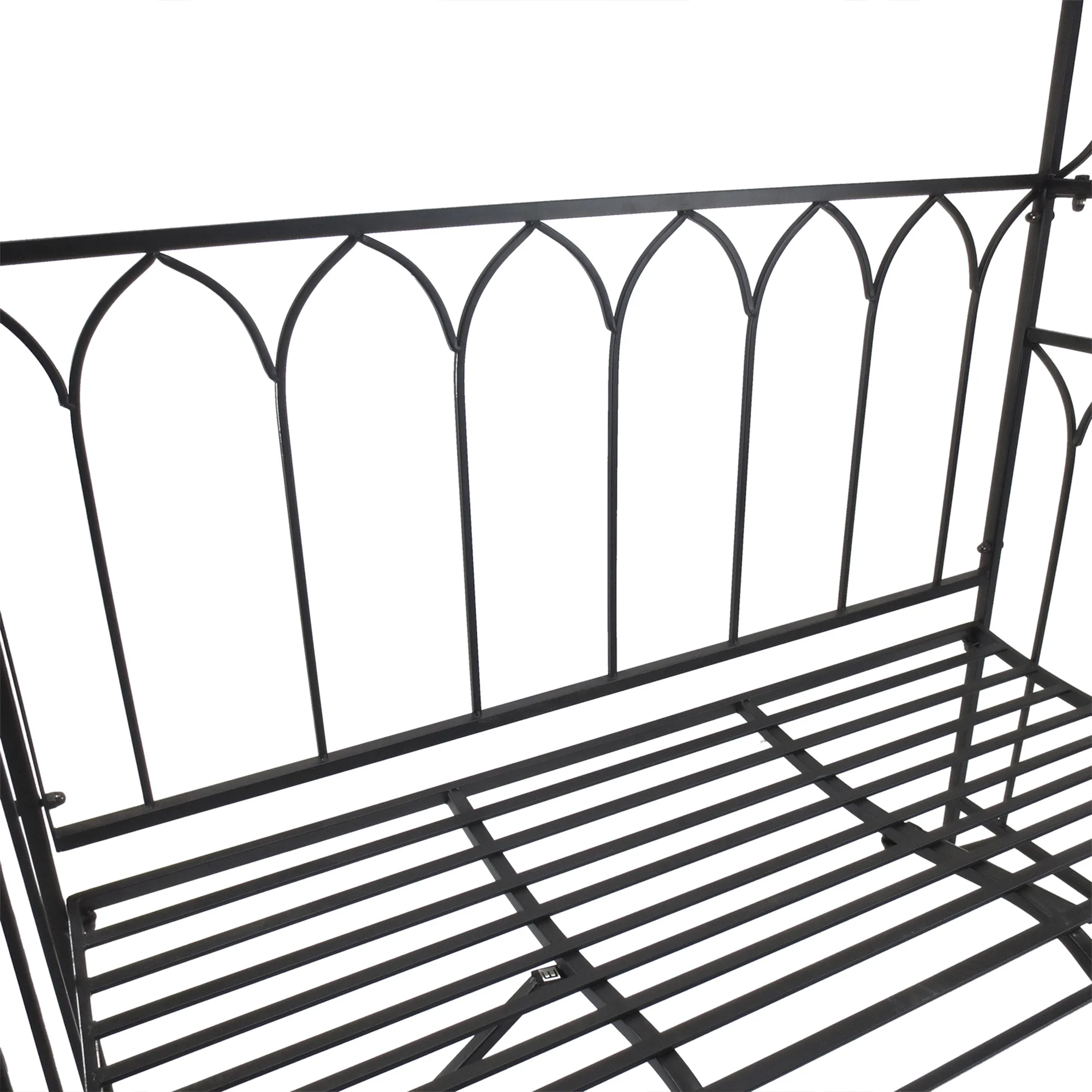 Metall-Spaliertorbogen für Kletterpflanzen mit Gartenbank, für Wein und Ranke... – Bild 2
