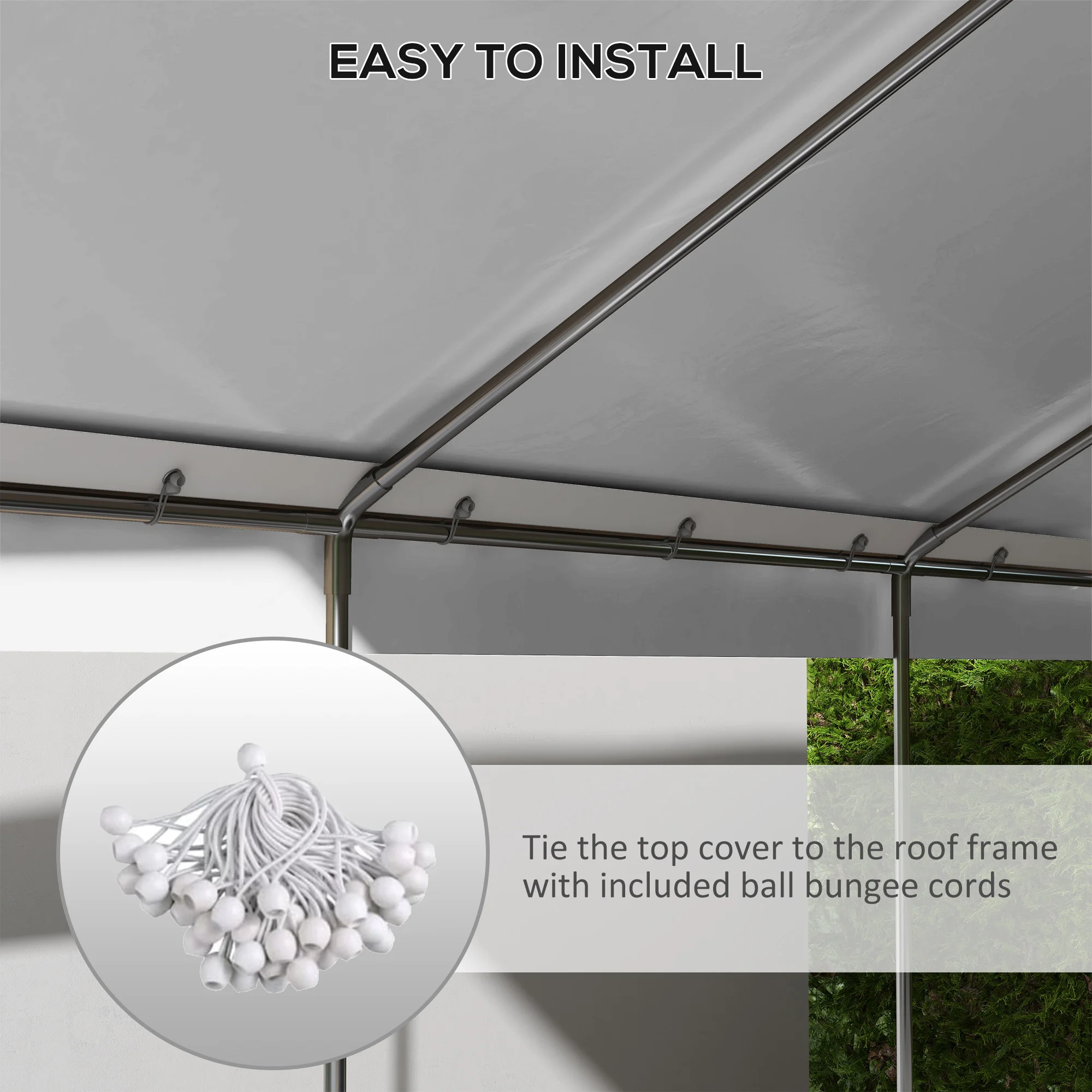 10 x 6m Carport Roof, UV-Resistant Replacement, White, Fits 84C-378V00 & 8... – Image 5