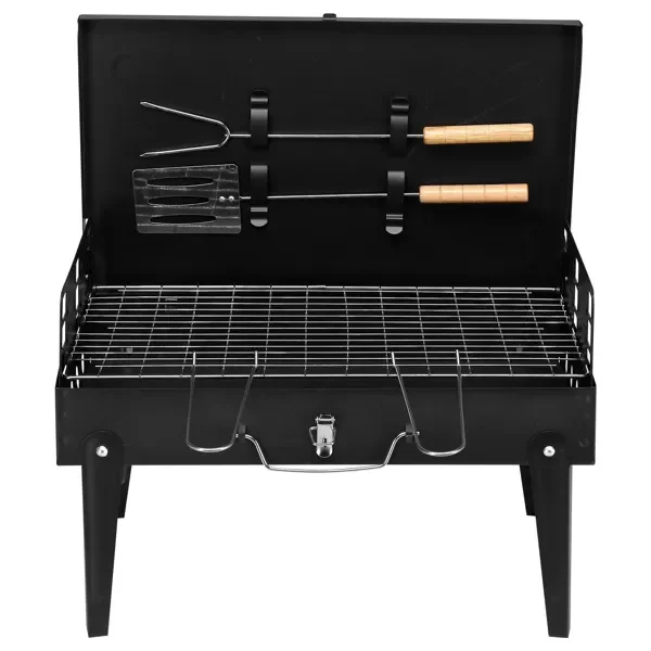 44x27x7cm Portable Square Charcoal Grill Black - Image 18
