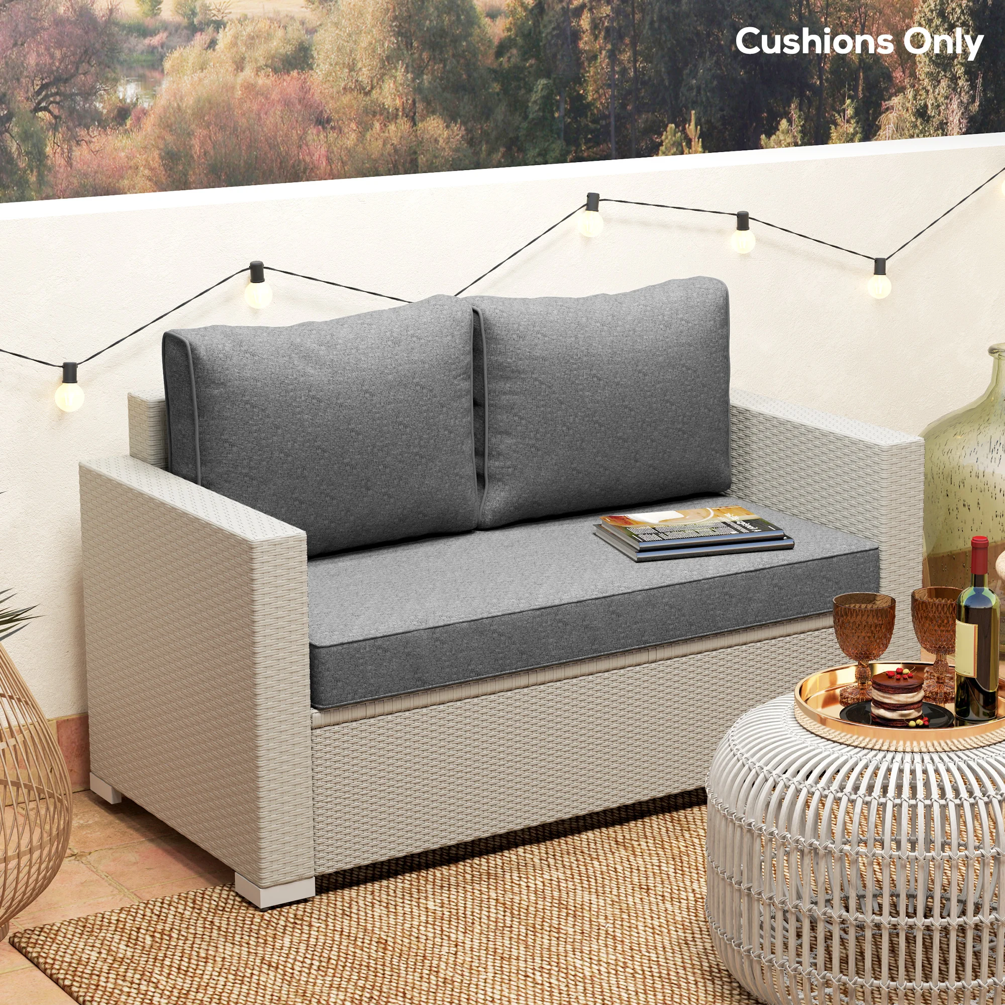 CampGlut Outdoor-Kissen, weich, für Terrassen- und Campingmöbel.