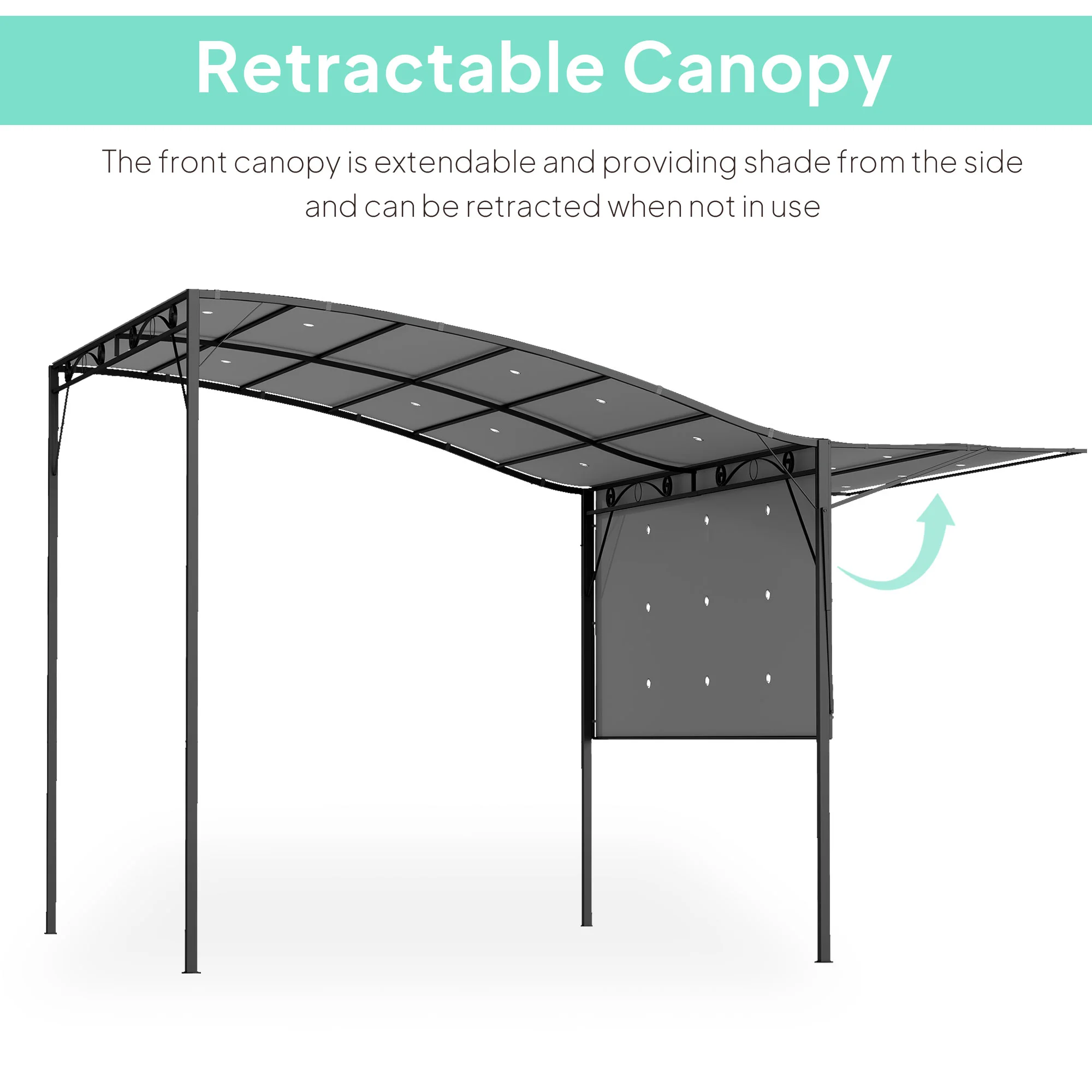 10 x 8 Outdoor Pergola & Patio Roof for Garden, RV, Terrace, Doors &... - Imagen 4