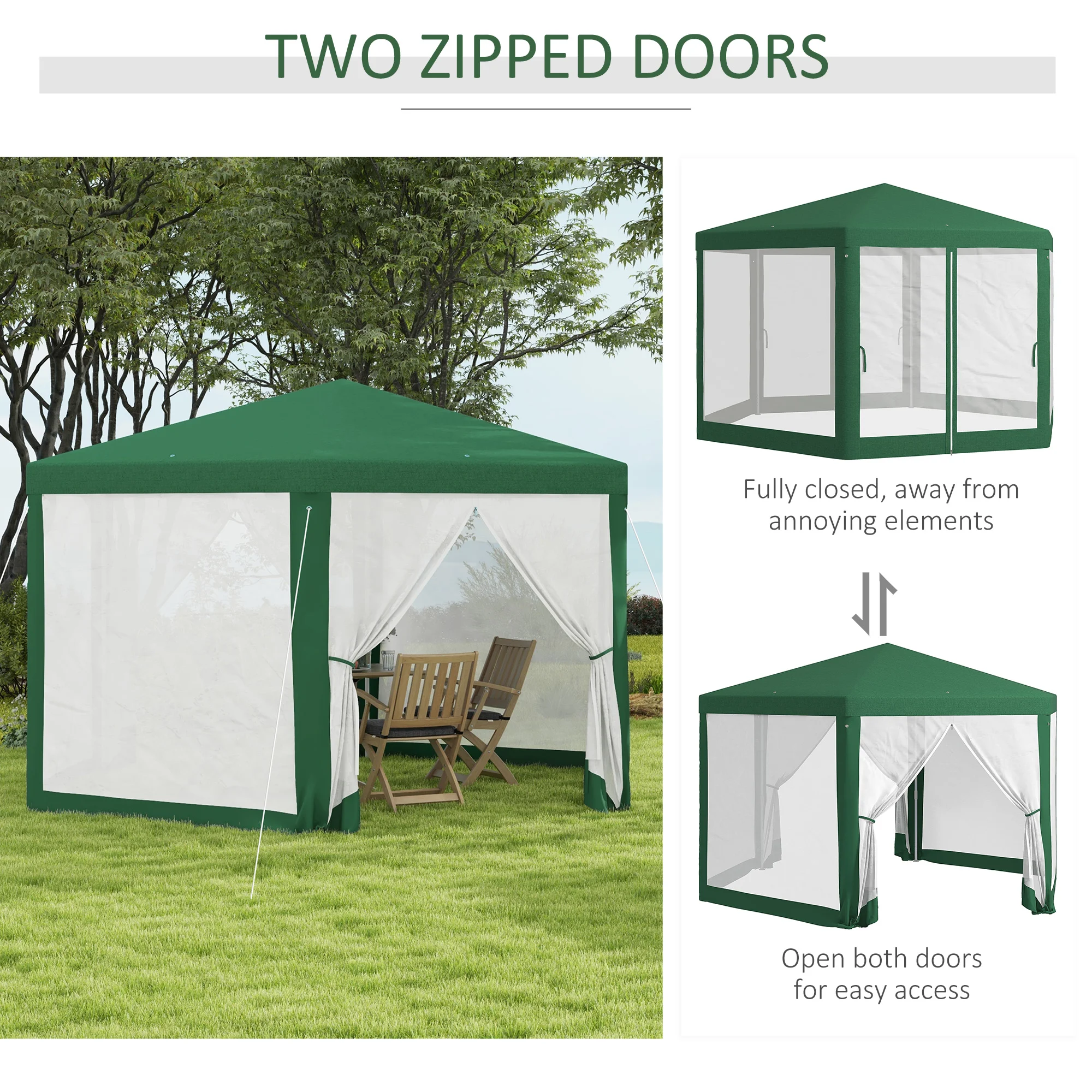 13 x 11 Outdoor Partyzelt, sechseckiges Sonnenschutzdach mit Schutzseitenwänd... – Bild 7