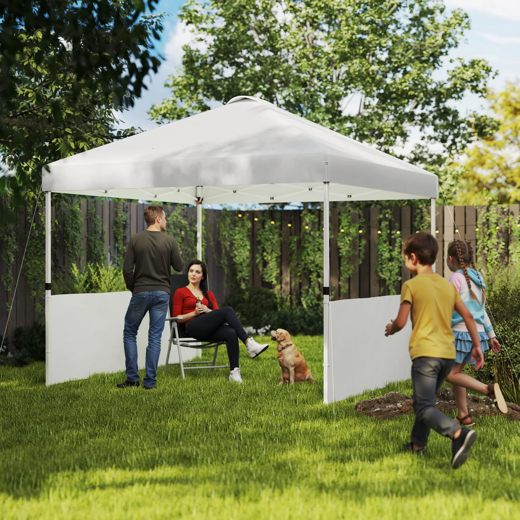 Toldo plegable 10x10 con 2 paredes laterales, UV50+, protección solar con bolsa de transporte,... - Image 7