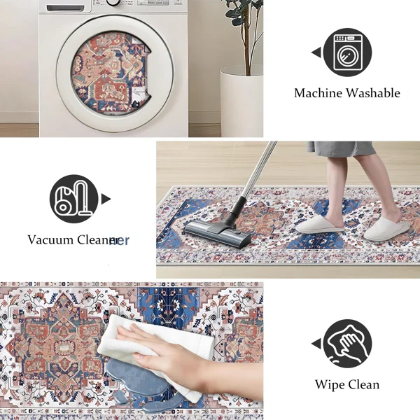 Boho Kitchen Runner Set 3-Piece, Non-Slip, Washable, Thick, for Hallway, Laundry,... – Image 4