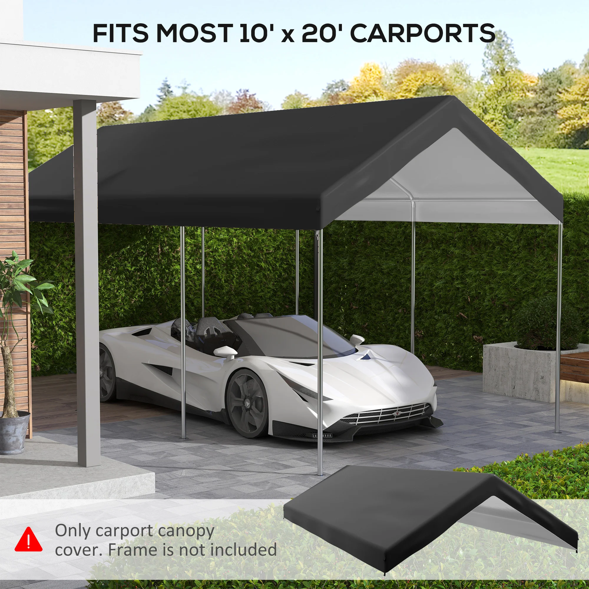 CampGlut 20x10 Fuß Carport-Ersatzdach, passend für Outdoor-Strukturen.