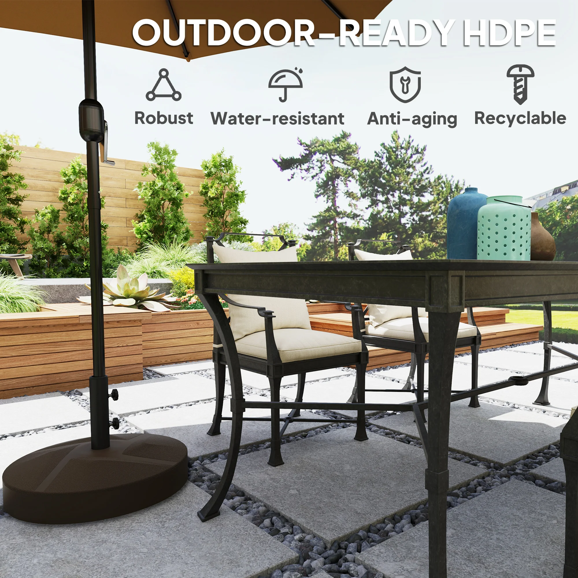 Terrassenschirmständer, schwerer Outdoor-Schirmständer, bis 30 kg mit Stand o... – Bild 2