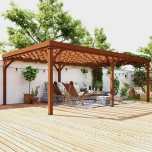 12 x 20 Outdoor Holzpergola, Weinspalier mit Betonankern für Garten, Terrasse...