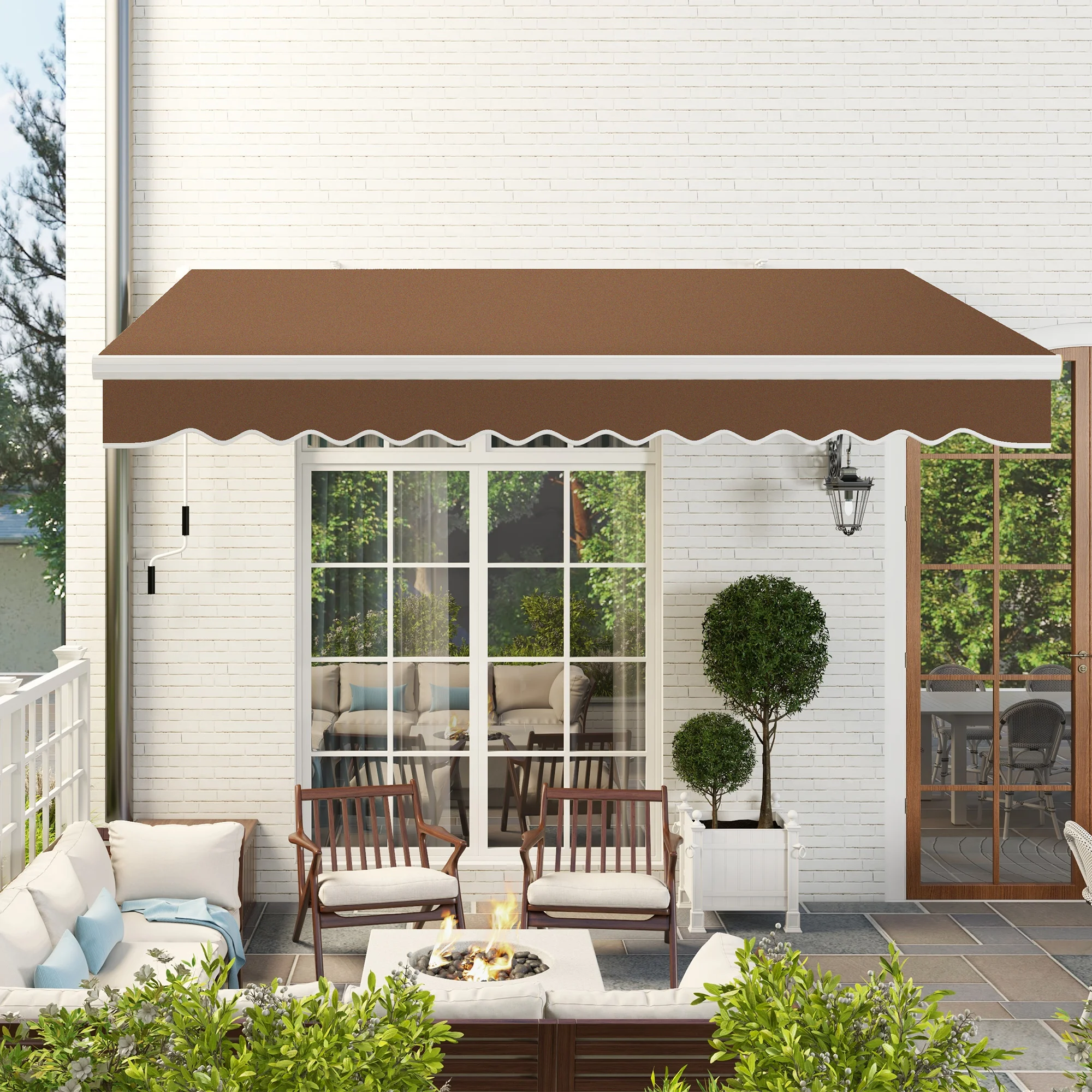 13 x 8 Einziehmarkise, Terrassen-Sonnenschutz mit Handkurbel, UV- & wasserabw...