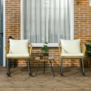 Wicker Outdoor Rocking Chair Set