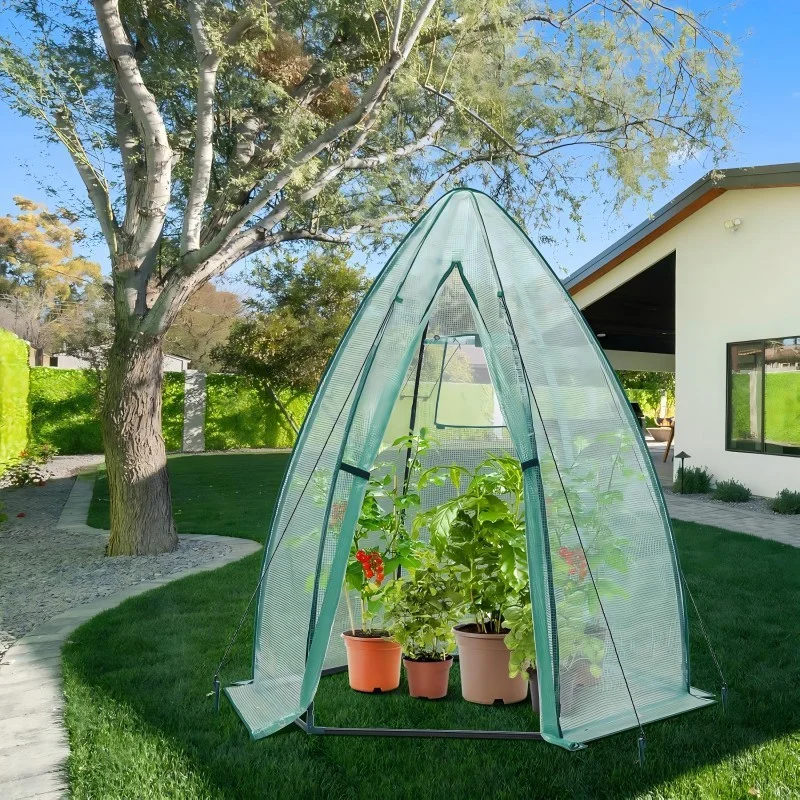 Hexagonal Outdoor Greenhouse with Pointed Top, Bird-Proof for Plant Pots - Image 3