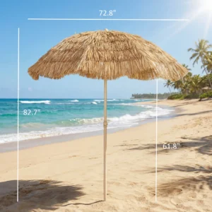 6FT Tiki-Sonnenschirm, Hawaii-Stil, 8 Rippen, Tragetasche, tropische Palapa