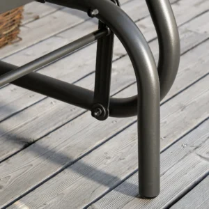 Gartenhängesessel aus Stahl mit geschwungenen Armlehnen, Schwarz