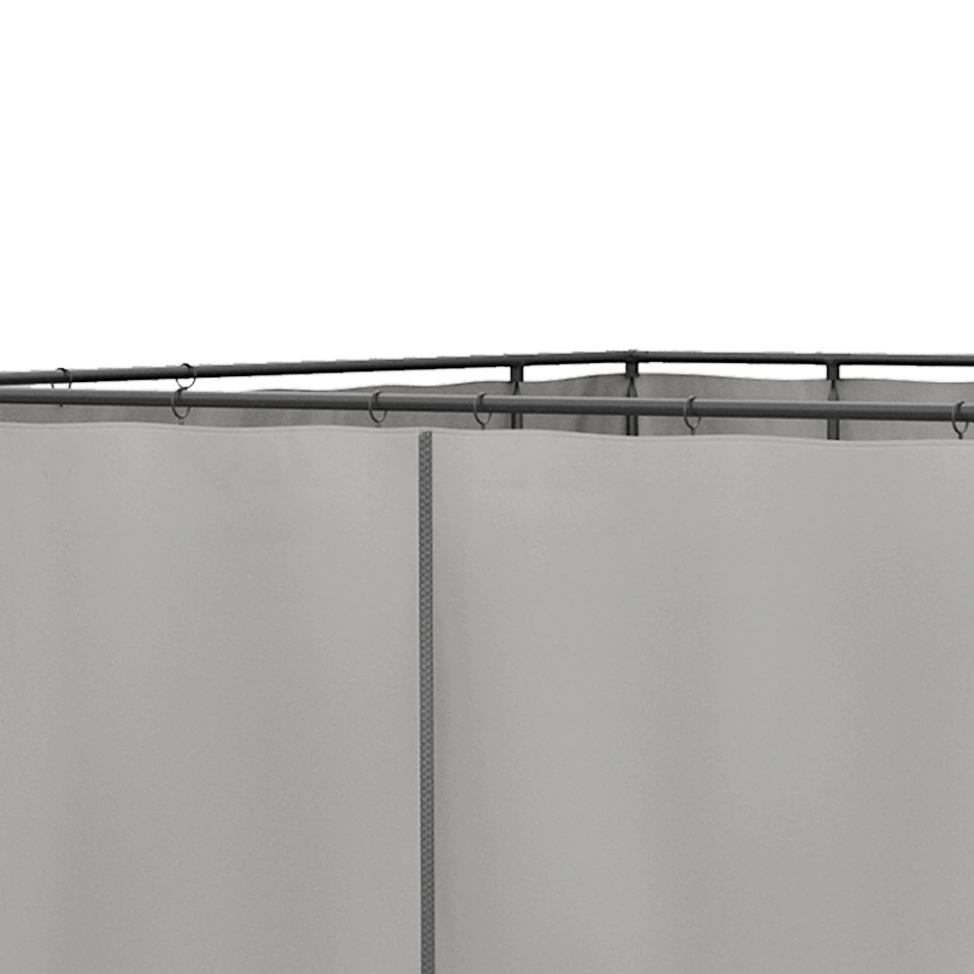 9,84 x 9,84 m Pavillon-Seitenwand-Set mit Haken/C-Ringen, Grau – Bild 5