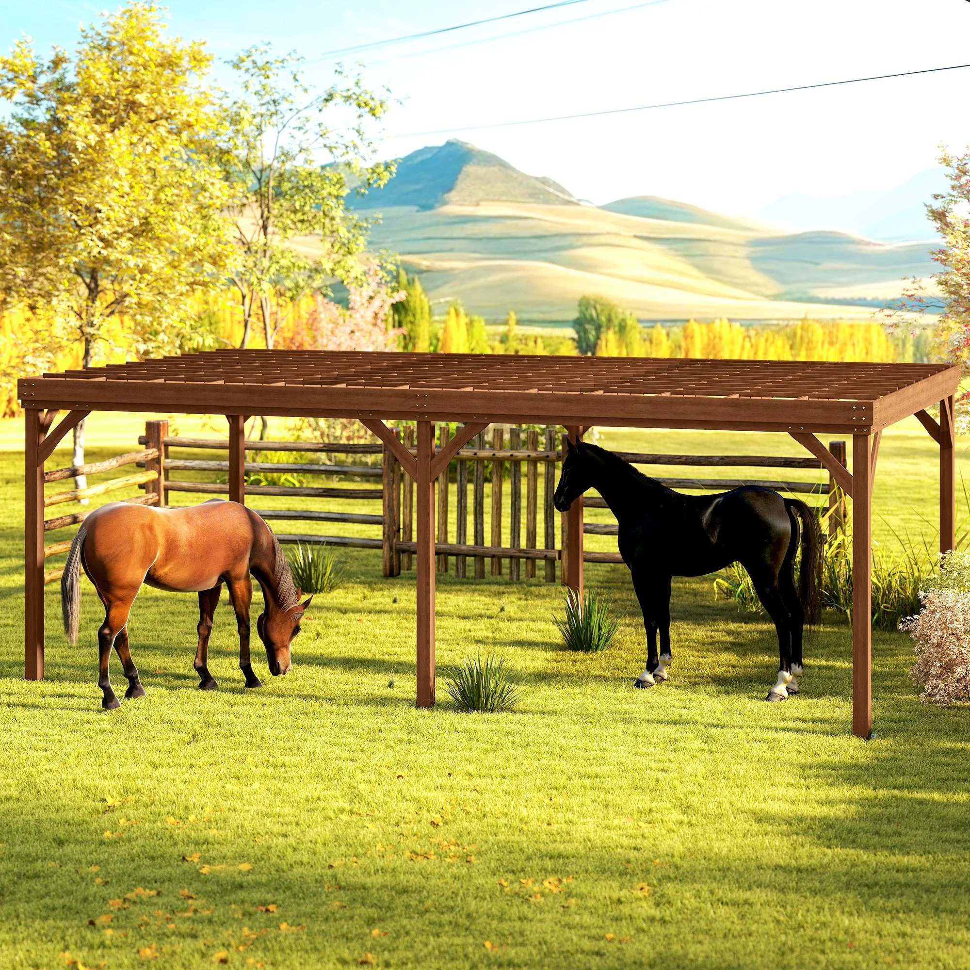 12 x 20 Outdoor Holzpergola, Weinspalier mit Betonankern für Garten, Terrasse... – Bild 7