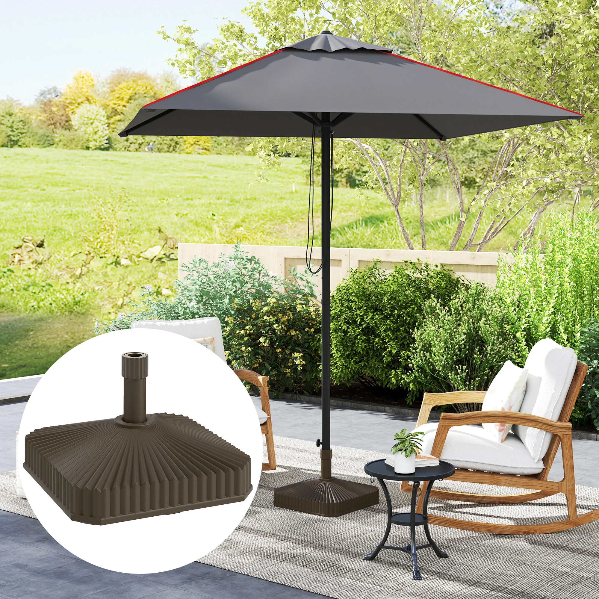 Viereckiger Terrassenschirmständer, schwerlast, bis 19 kg mit Sand oder 15 kg... – Bild 8