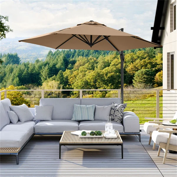 CampGlut 9x8.2FT Cantilever Patio Umbrella von oben.
