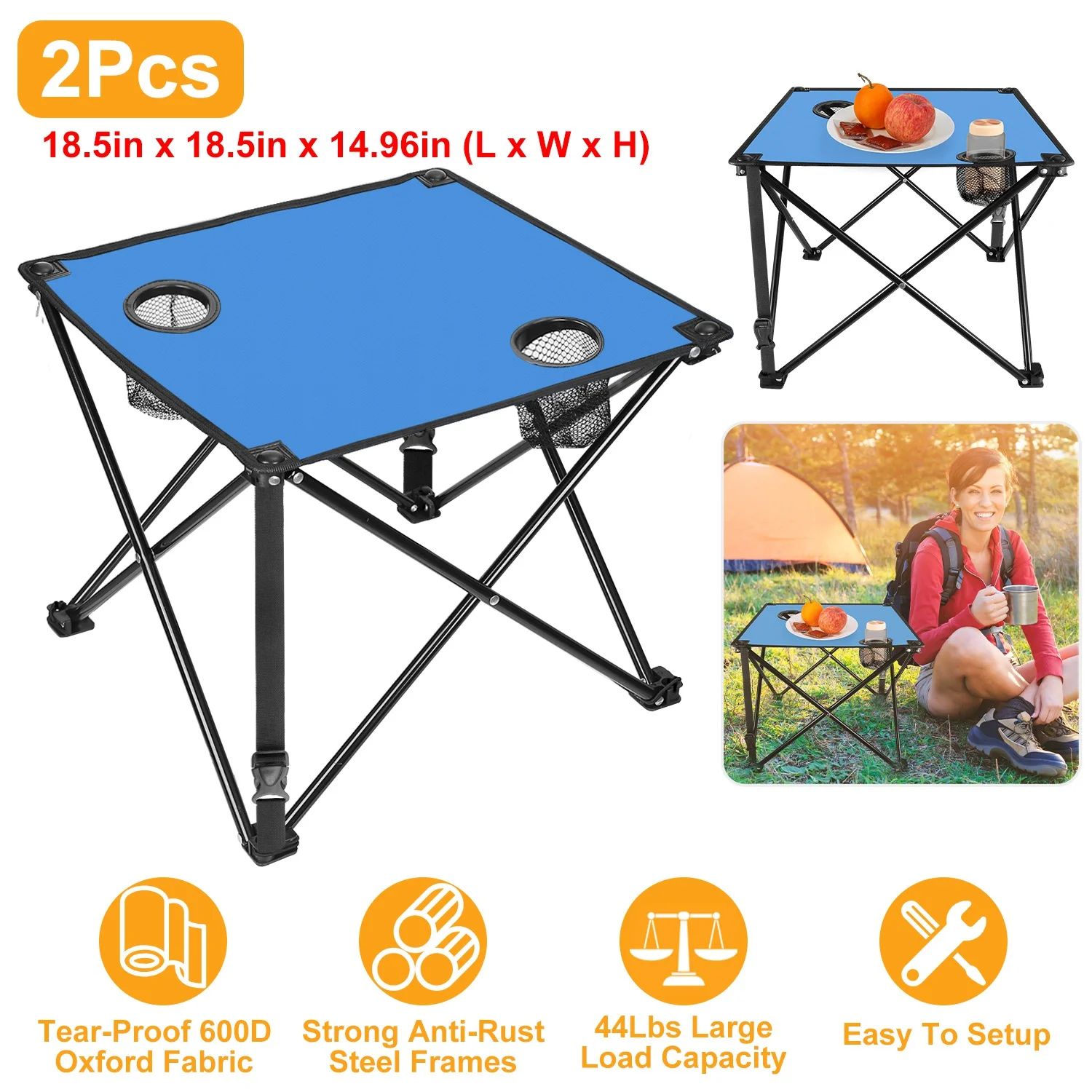 1-2 Stück faltbarer Campingtisch, tragbarer Picknicktisch, leichter Reisetisc... – Bild 17