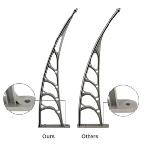 HT-200 X 100 Haushalt Tür- & Fenster-Regenabdeckung Vordach Silber & Grau Hal...