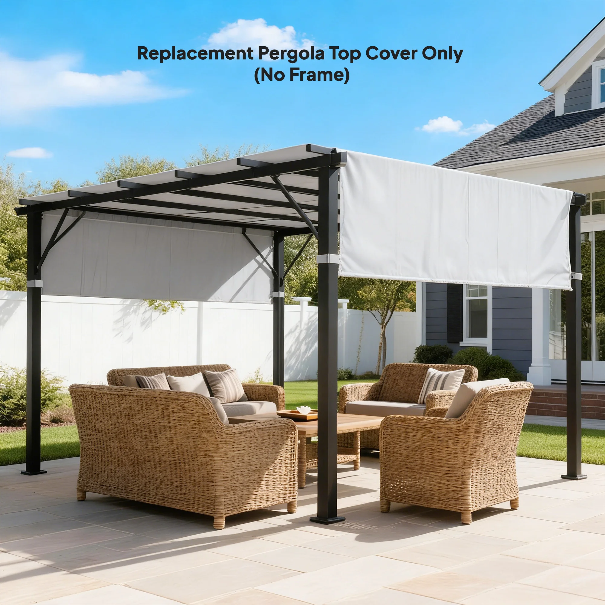 Pack de 2 techos de repuesto para pérgola, protección UV, instalación sencilla, para pérgola de 3x3m, he... – Image 3