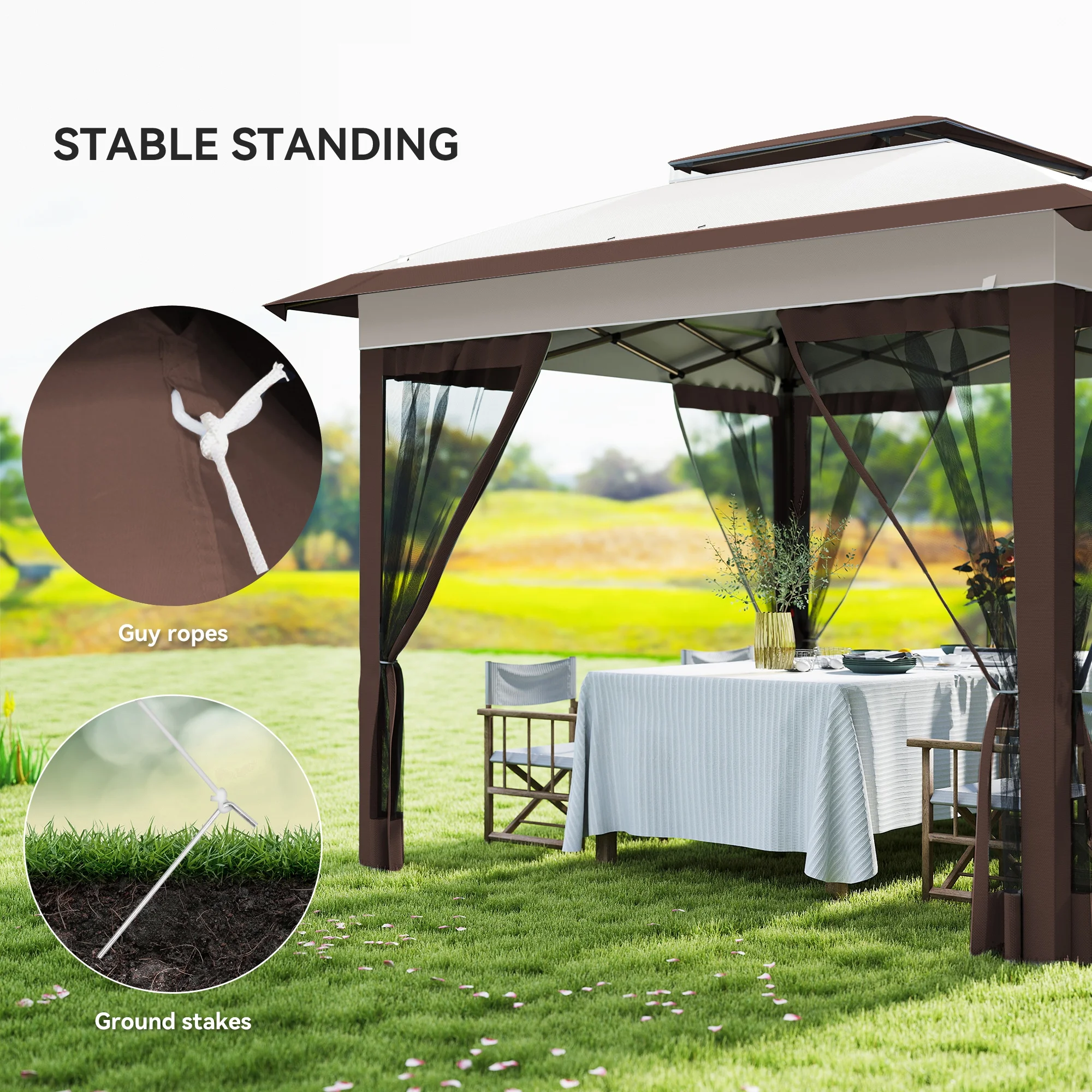 12 x 12 Pop-Up-Pavillon mit Netz und Tragetasche, sofortiger Sonnenschutz, 13... – Bild 7