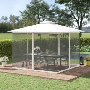 CampGlut Ersatz-Seitenwandnetz für 10x10 Pavillon mit Reißverschluss.