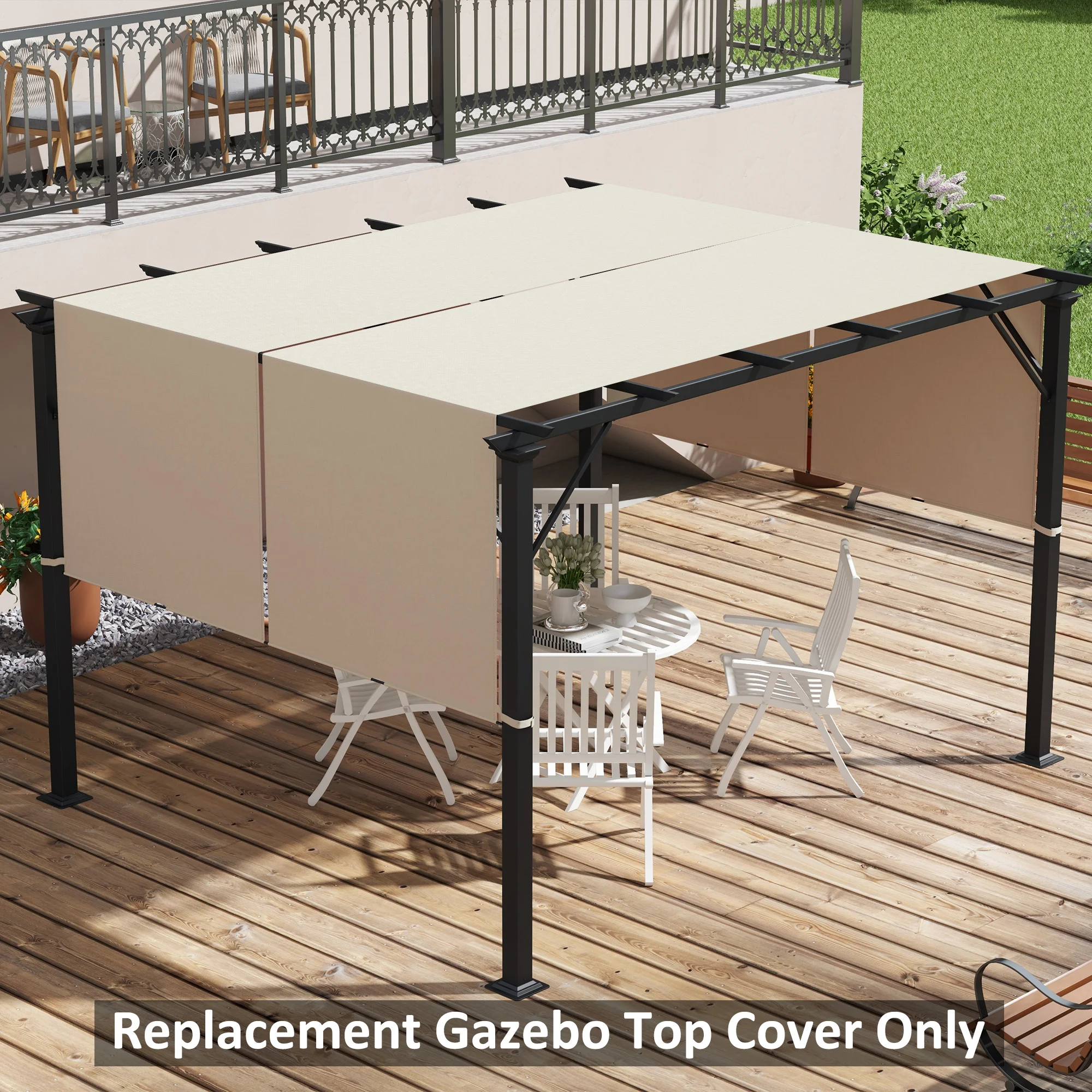 2er-Set Pergola Ersatzdach, UV-Schutz, einfache Montage, für 10x12ft Pergola,... – Bild 8